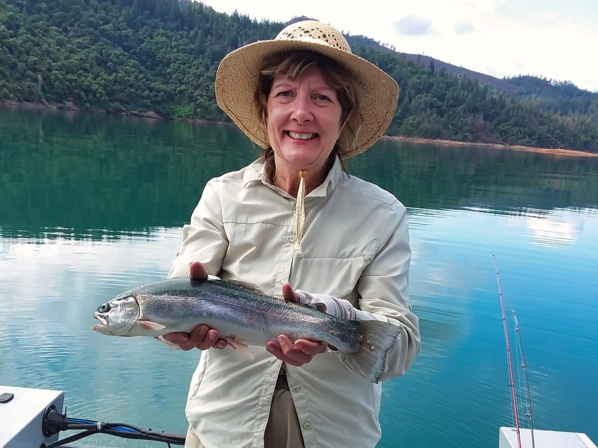 Libby caught a very nice sized Kamloops Trout