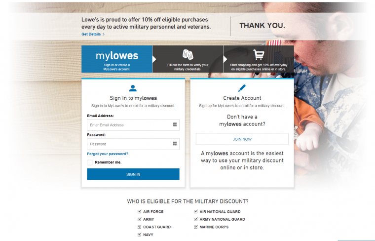 Lowe's Military Discount Login Page Lowe's Military Discount Login Page
