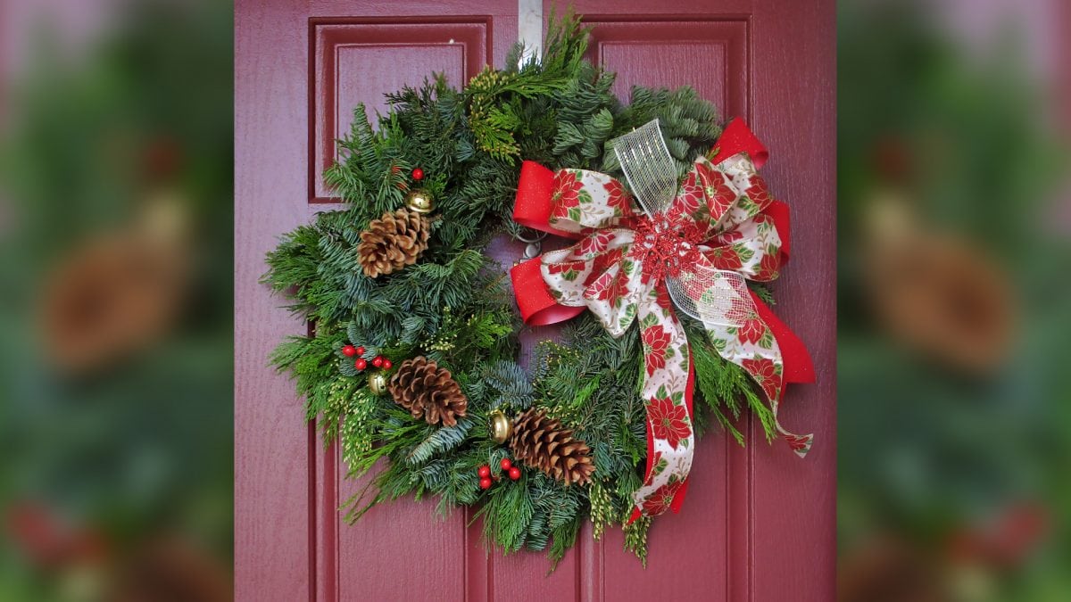 The wreath we made at the Guthrie Tree Farm