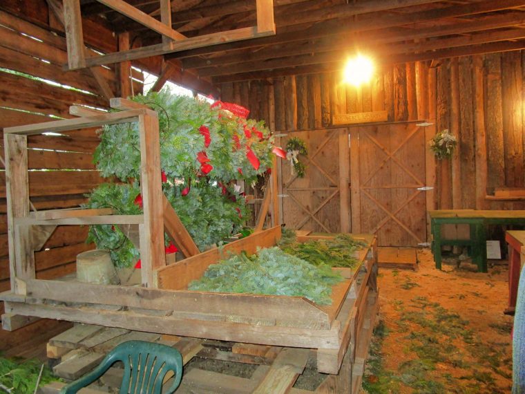 The wreaths are ready to be loaded into our truck for the trip home